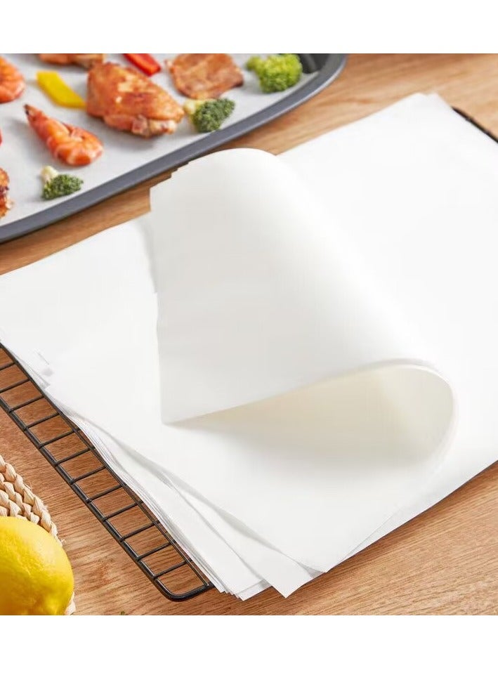 Barbecue Paper Non-stick Pad Paper Oil-absorbing Paper Food Special Silicone Oil Paper Commercial Baking Tray Oven Baking Oil Paper Barbecue Paper-Color:50 Sheets/pack-Specifications:25*25cm - Image 1