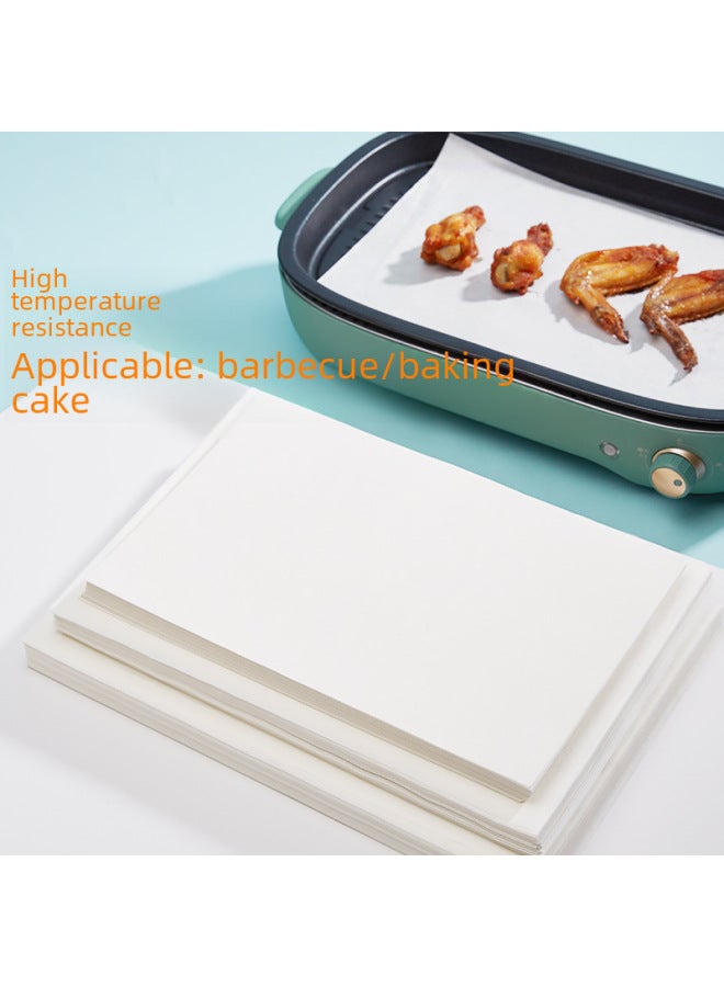 Barbecue Paper Non-stick Pad Paper Oil-absorbing Paper Food Special Silicone Oil Paper Commercial Baking Tray Oven Baking Oil Paper Barbecue Paper-Color:50 Sheets/pack-Specifications:25*25cm - Image 4