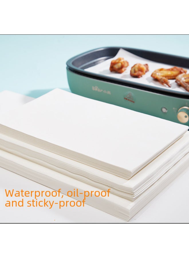 Barbecue Paper Non-stick Pad Paper Oil-absorbing Paper Food Special Silicone Oil Paper Commercial Baking Tray Oven Baking Oil Paper Barbecue Paper-Color:50 Sheets/pack-Specifications:25*25cm - Image 3