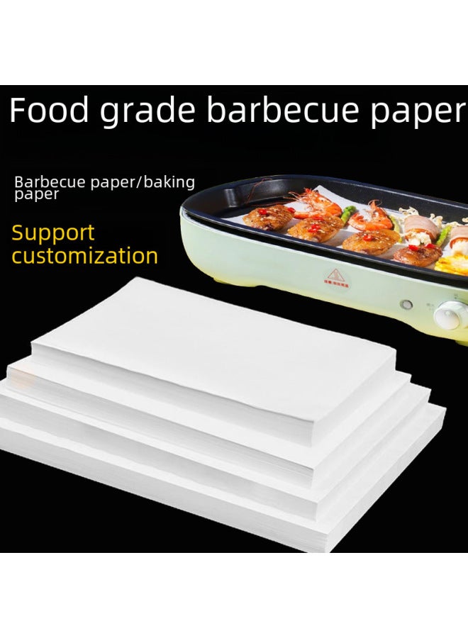 Barbecue Paper Non-stick Pad Paper Oil-absorbing Paper Food Special Silicone Oil Paper Commercial Baking Tray Oven Baking Oil Paper Barbecue Paper-Color:50 Sheets/pack-Specifications:25*25cm - Image 2