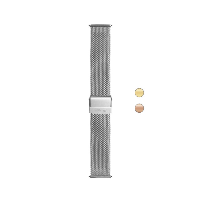 Withings Stainless Steel Wristband Compatible with ScanWatch, Steel HR, Steel HR Sport, Move ECG, Move & Steel Smartwatches - Image 1