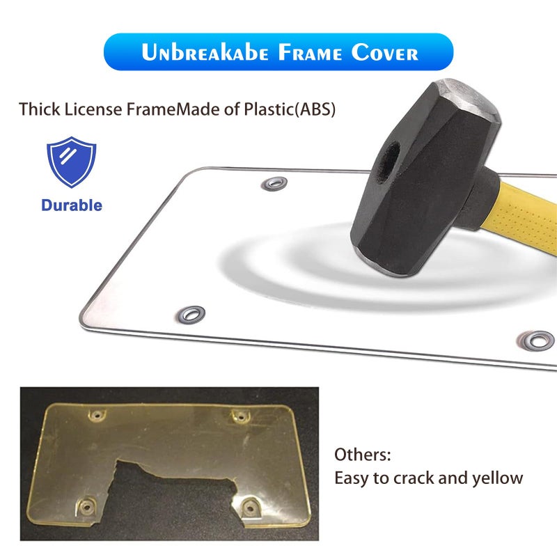 NGHEY Black 2PC Personalized License Plate Frame with Matching Screw Cap Screws for Easy Installation - Image 3