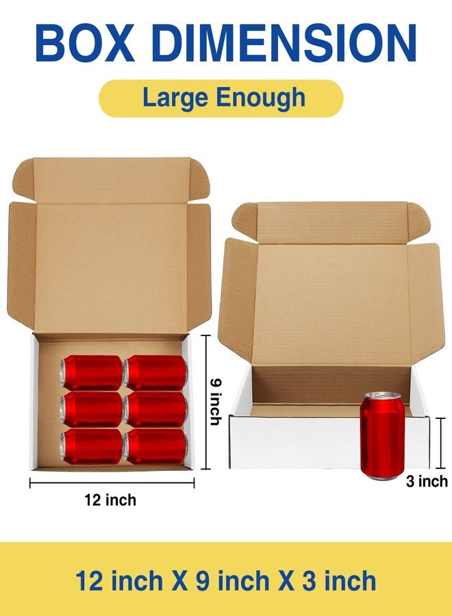 Poever Shipping-Boxes-12x9x3 Inches: 22 Pack-Cardboard-Boxes-for-Packaging, White-Shipping-Boxes-for-Packing-Small-Business, Corrugated Box Mailers for Book Shoes Gift Mailing - Image 2
