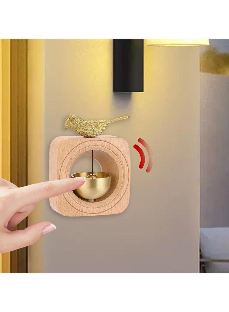 Doorbell entrance, 1PCS, magnetic brass doorbell Handmade wooden doorbell Owner doorbell opens elegant bird doorbell Wooden magnetic doorbell entrance Welcome doorbell  - Image 3