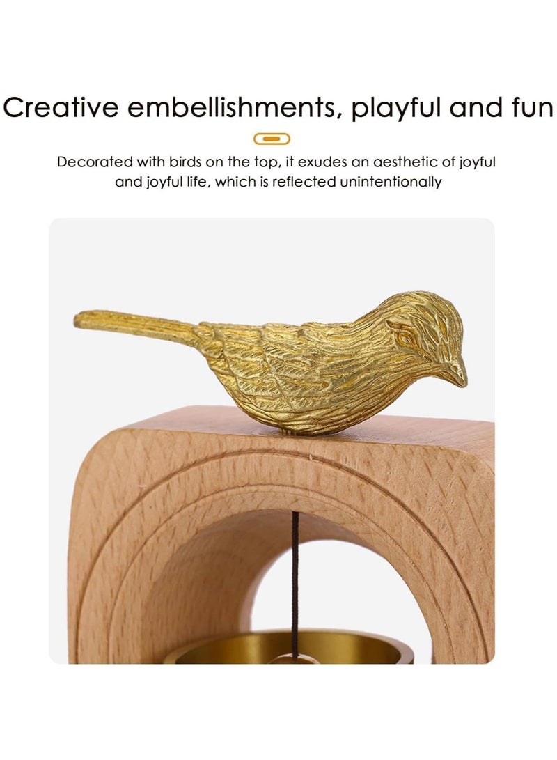 Doorbell entrance, 1PCS, magnetic brass doorbell Handmade wooden doorbell Owner doorbell opens elegant bird doorbell Wooden magnetic doorbell entrance Welcome doorbell  - Image 5