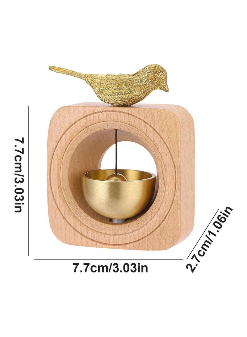 Doorbell entrance, 1PCS, magnetic brass doorbell Handmade wooden doorbell Owner doorbell opens elegant bird doorbell Wooden magnetic doorbell entrance Welcome doorbell  - Image 2