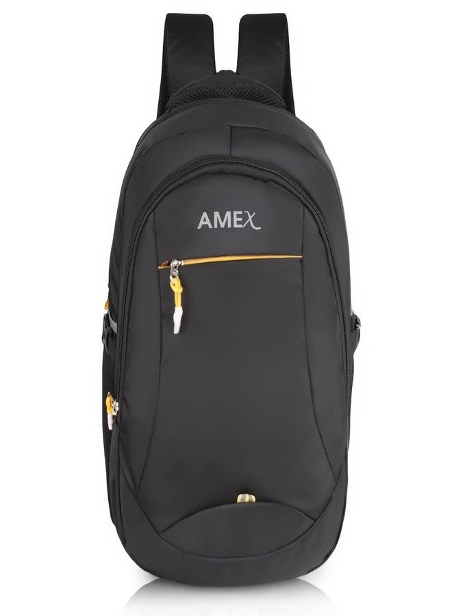 AMEX Laptop Backpack with Integrated Rain Cover | Water-Resistant Durable Design | Advanced Multi-Compartment Organization | Enhanced Ergonomic Comfort | Superior Laptop Protection (Black) - Image 1