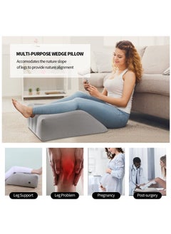 Arabest Inflatable Leg Wedge Pillow for Legs Reduce Swelling Blood Circulation Back Pain Light Grey 63x50x24cm  - Image 3