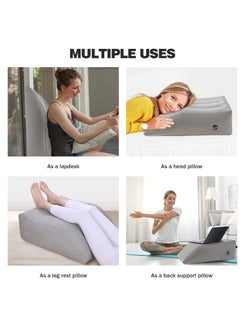 Arabest Inflatable Leg Wedge Pillow for Legs Reduce Swelling Blood Circulation Back Pain Light Grey 63x50x24cm  - Image 4