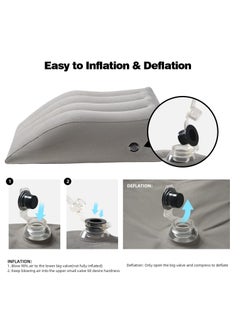 Arabest Inflatable Leg Wedge Pillow for Legs Reduce Swelling Blood Circulation Back Pain Light Grey 63x50x24cm  - Image 5