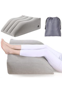 Arabest Inflatable Leg Wedge Pillow for Legs Reduce Swelling Blood Circulation Back Pain Light Grey 63x50x24cm  - Image 1