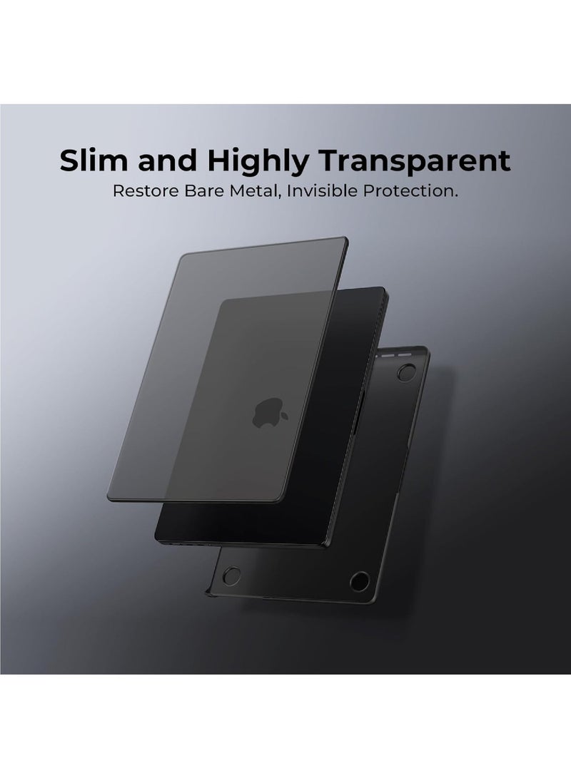 روك بو جراب متوافق مع جهاز ماك بوك اير الجديد 13.6 بوصة M4 A3240 M3 A3113 M2 A2681 مع Touch ID، إصدار 2025 2024 2022، غطاء بلاستيكي صلب لجهاز الكمبيوتر المحمول M2 M3 M4 Chip Air 13، ناعم لامع، شفاف للغاية - Image 3