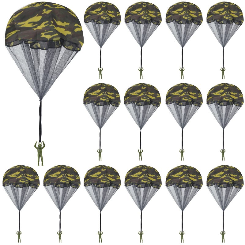 Catcan 15 Pcs Parachute Toy Camo Parachute Men Toy Tangle Free Throwing Hand Throw Outdoor Flying Gifts Paratrooper Toy No Battery nor Assembly Required - Image 3