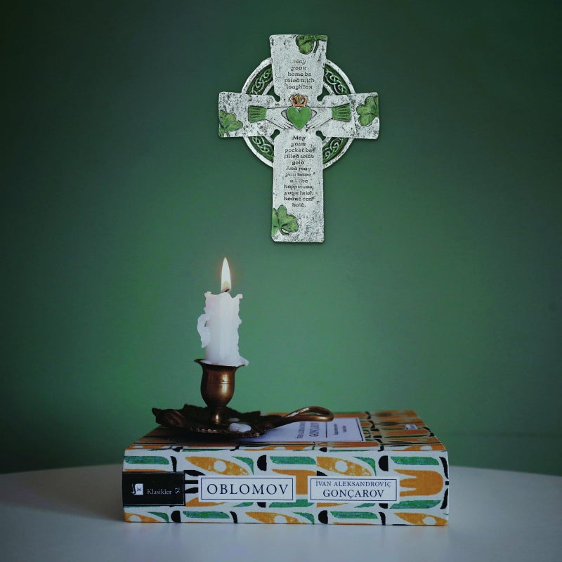 TALPGOD Celtic Cross Irish Blessing Wall Decor, Irish Wall Art for Home, Ireland Gifts, Catholic Cross, Green, 9.45 Inch x 7.48 Inch - Image 5