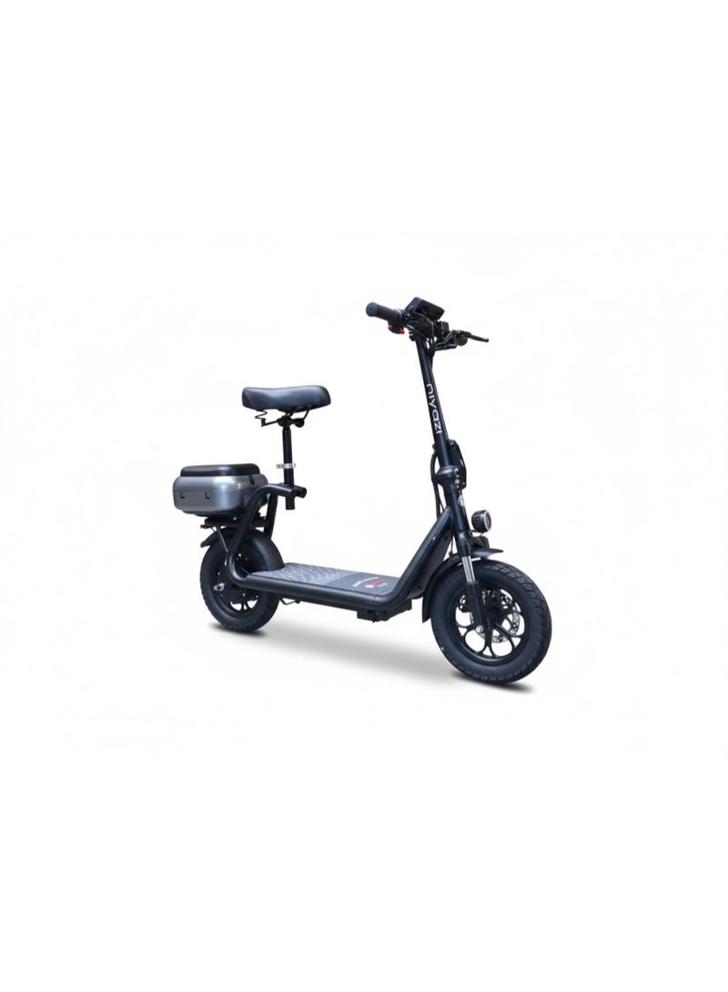 Scooter with basket and rear seat - Image 1