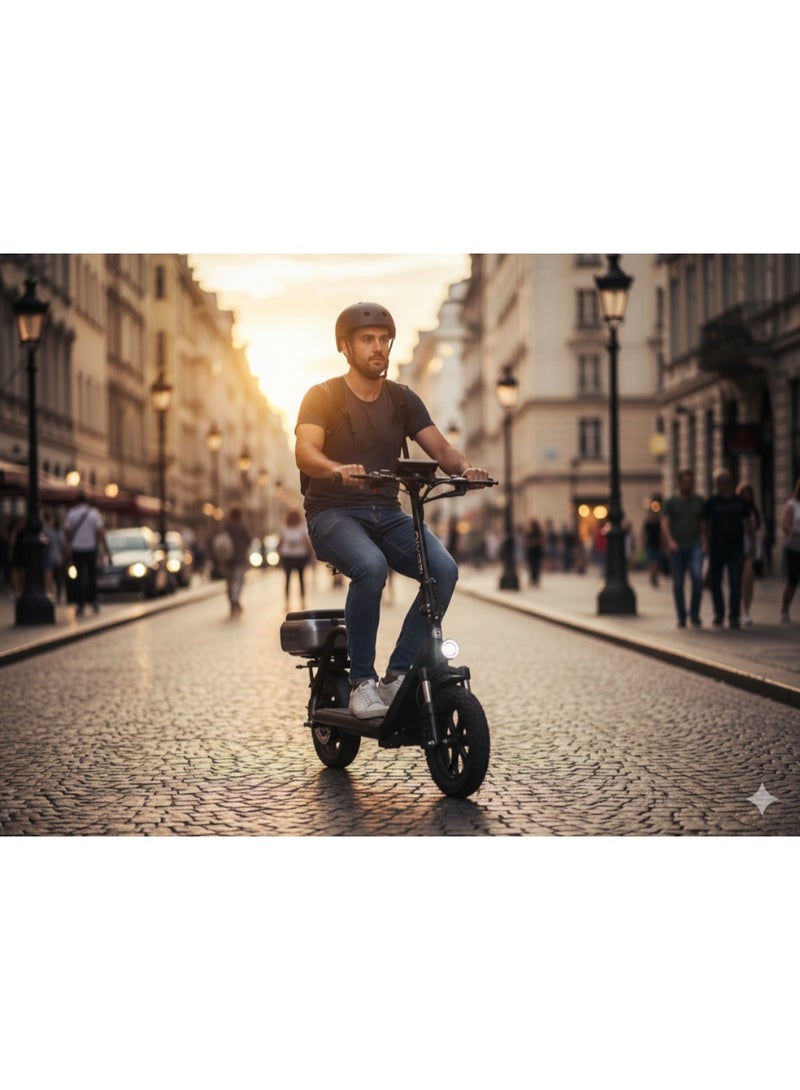 Scooter with basket and rear seat - Image 3