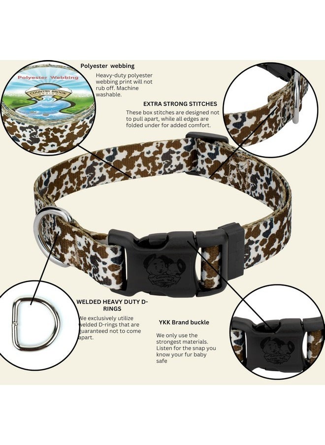 Country Brook Design Country Brook Petz - Deluxe Cow Print Dog Collar - Made in The U.S.A. - Country and Western Collection Featuring Rustic Designs (1 Inch, Large)  - Image 5