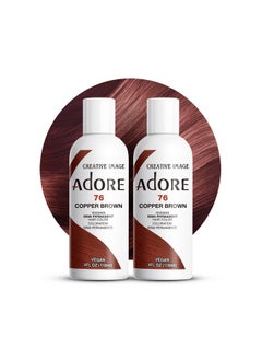 Adore Dore Semi Permanent Hair Color Vegan And Crueltyfree Hair Dye 4 Fl Oz 076 Copper Brown (Pack Of 2)  - Image 2