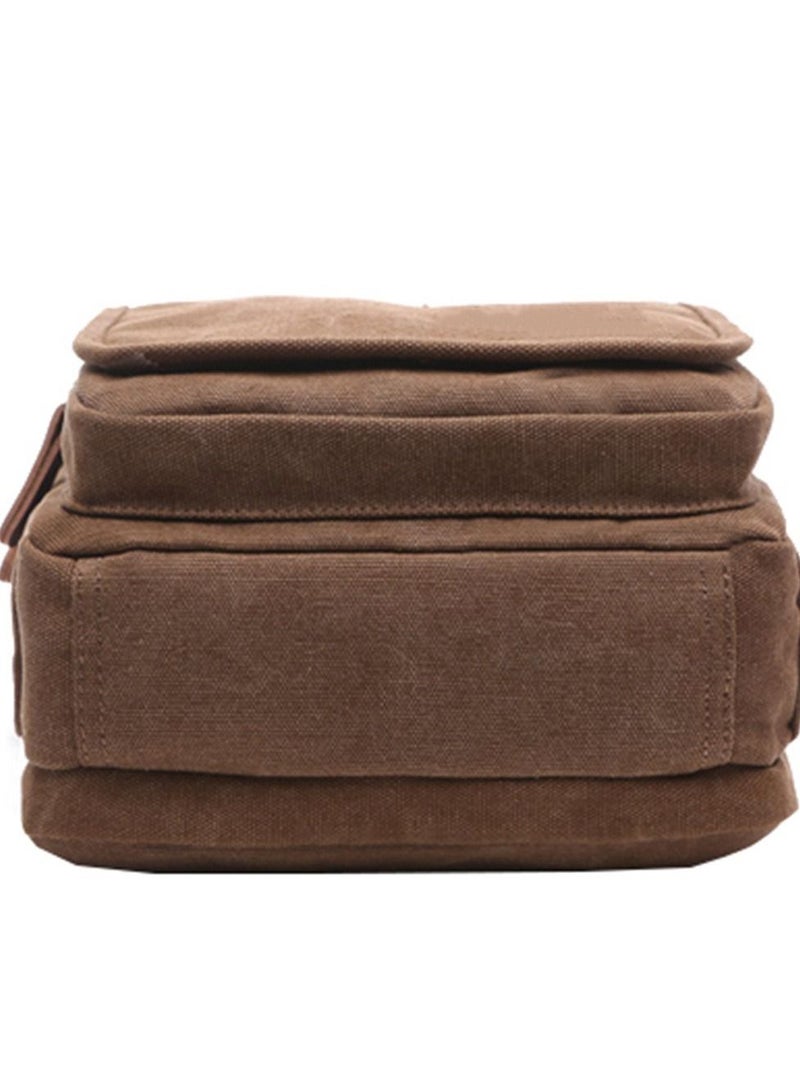 SYOSI Men's Multifunctional Canvas Shoulder Bag, Handbag Multi-Pockets Business Messenger Bags, Outdoor Sports Over Shoulder Crossbody Side Bag - Image 4