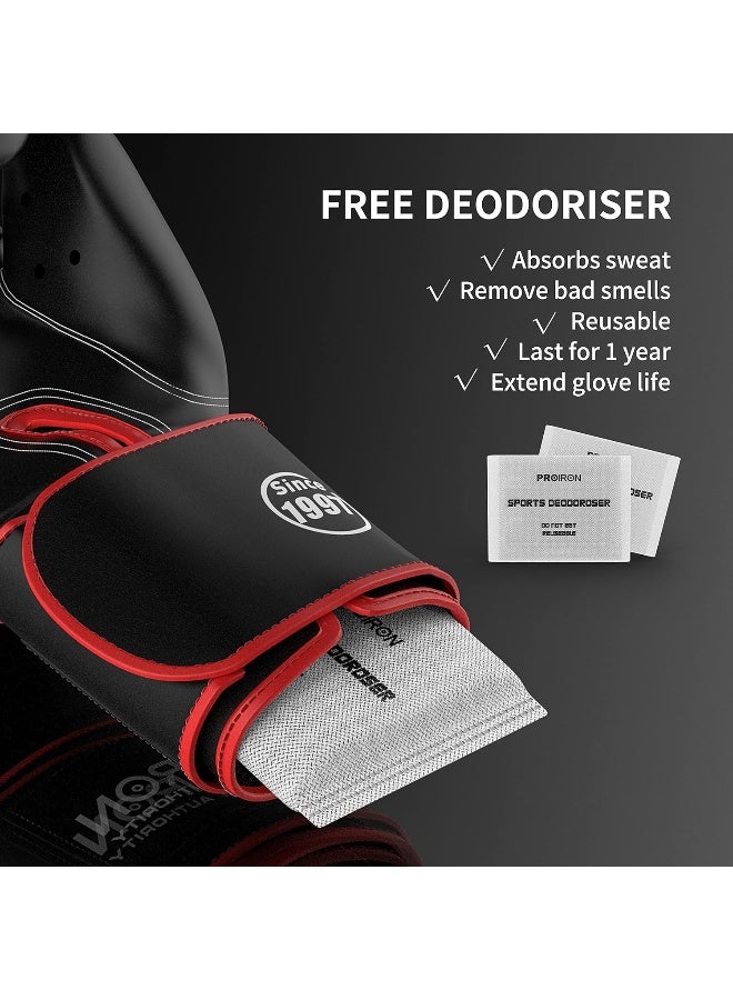 PROIRON PROIRON Boxing Gloves MMA Punch Bag Training Mitts for Muay Thai, Sparring, Kickboxing, Fighting, Martial Arts, Workout Gloves 14oz with Free Deodoriser - Image 3