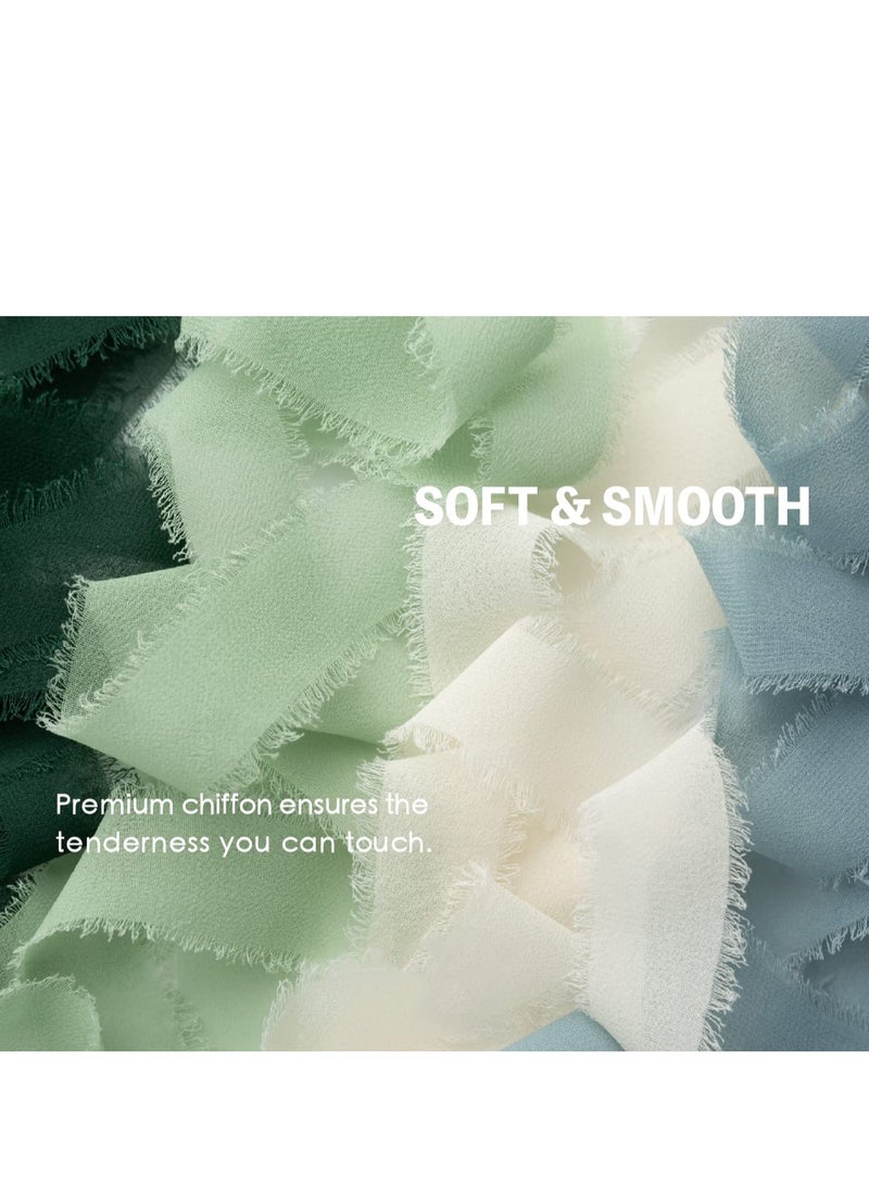 XiuWoo Chiffon Silk Ribbon Mixed Color Ribbons Set 3 Yd x 9 Rolls Fringe Fabric for Wedding Invitations Bridal Bouquets Party Decoration Gift Wrapping Bow Making, 4cm*5m  - Image 3