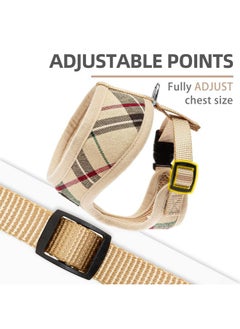 PUPTECK PUPTECK Soft Mesh Dog Harness and Leash Set Pet Puppy Cat Comfort Padded Vest No Pull Harnesses, Beige, S  - Image 4