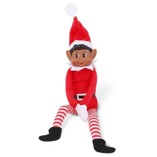 Elves Behavin Badly Christmas Elf Behaving Badly Plush Toy Novelty Long Bendy Naughty Boy Christmas Elves Doll 12 Inches Brown Elf - Image 1