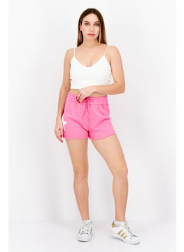 BB Dakota by Steve Madden Women Printed Drawstring Basic Shorts, Pink  - Image 3