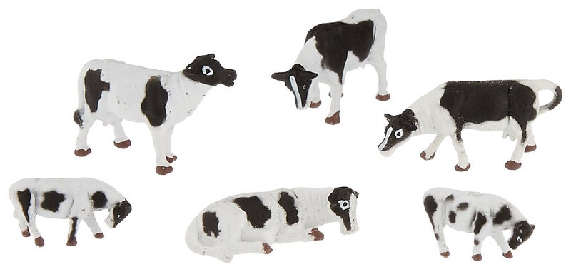 Bachmann Trains FIGURES COWS BLACK WHITE 6pcspk HO Scale - Image 2