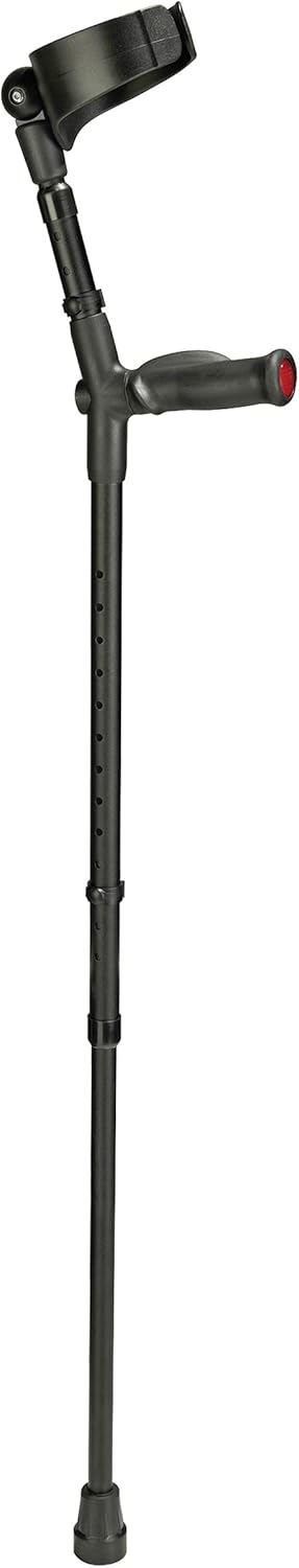 Ossenberg Textured Black Anatomic Soft Grip Closed Cuff Forearm Crutch Left - Image 1