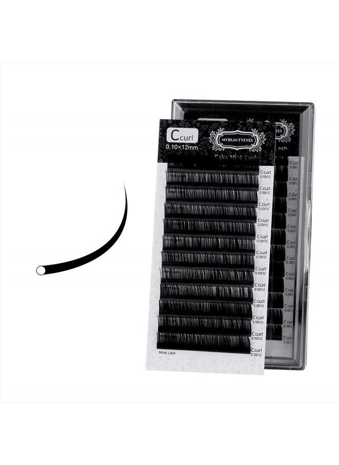 Mybeautyeyes - Eyelash Extension Fake Mink Lash/Individual Eyelash Extension Supplies Salon Use/C Curl/Thickness 0.07~0.25mm, Length 8-15mm Mixed Tray (0.20mm, 10mm) - Image 1