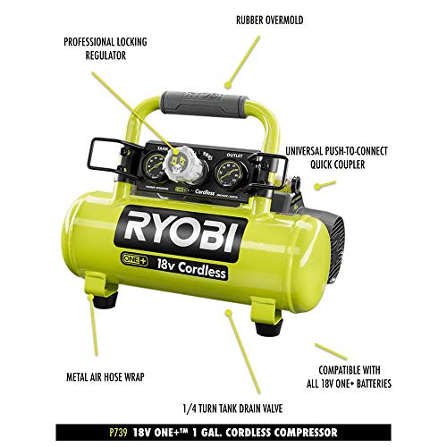 Ryobi ريوبي 18 فولت ون+™ ضاغط هواء سعة 1 جالون - Image 2