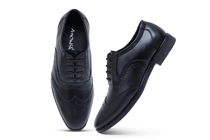 ARAMISH Boy's Black Genuine Leather Formal Derby Shoes - 2 UK - Image 4