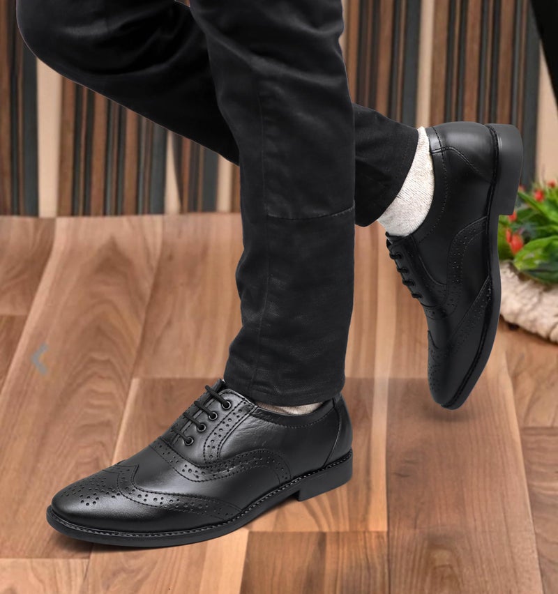 ARAMISH Boy's Black Genuine Leather Formal Derby Shoes - 2 UK - Image 2