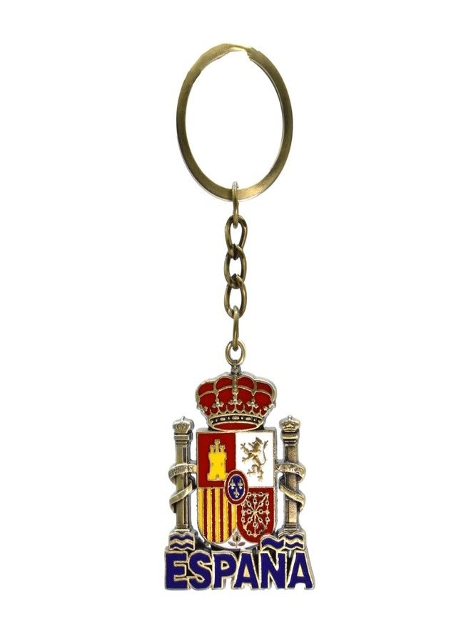 BDM Original metal keychain with engraving of Spain in letters and national flag, for men or women. - Image 1
