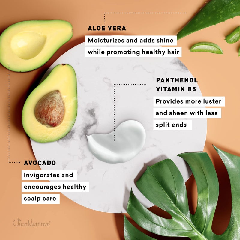 Just Nutritive Hair Loss Conditioner, Natural Hair Regrowth for Thinning Hair, Cleanses, Hydrates, Strengthens, and Nourishes Scalp, Improves Hair Volume and Texture, Sulfate-Free, Color Safe, 16 oz. - Image 3