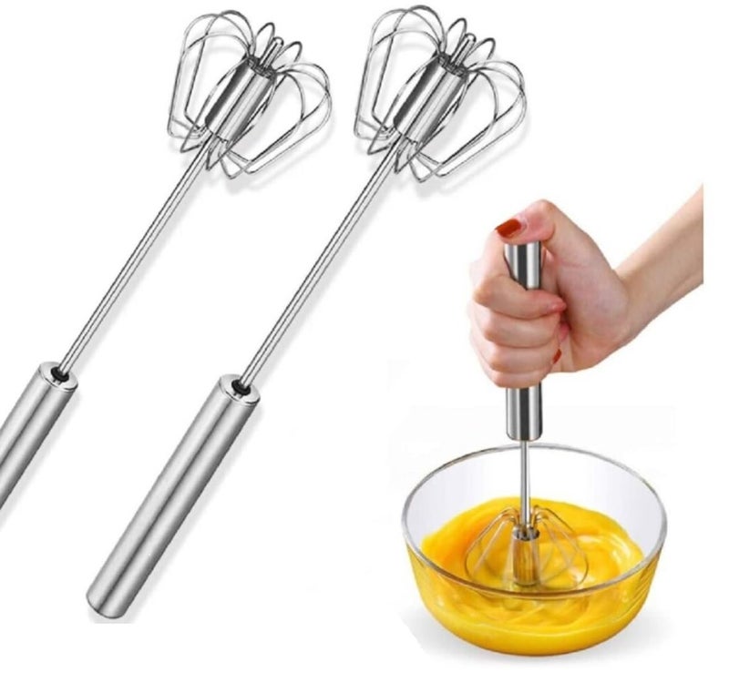 CozyCrest (2 pack) Stainless Steel Hand Mixi Handy churner Hand Valona Hand S.S Churner Lassi Maker Butter Milk Milk Shake Tadakaa Daal Cocktail Sarabat Maker Cold Coffe at Home (pack of 2) - Image 1
