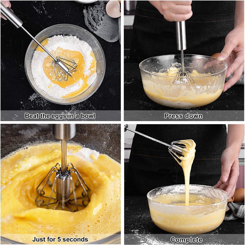CozyCrest (2 pack) Stainless Steel Hand Mixi Handy churner Hand Valona Hand S.S Churner Lassi Maker Butter Milk Milk Shake Tadakaa Daal Cocktail Sarabat Maker Cold Coffe at Home (pack of 2) - Image 3