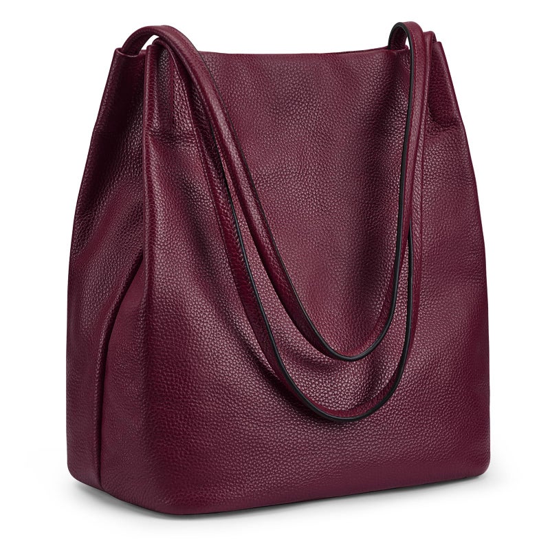 Kattee Women Soft Genuine Leather Totes Shoulder Bag Purses and Handbags with Top Magnetic Snap Closure - Image 1