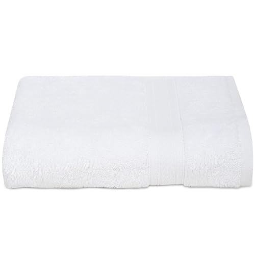 Ambra Linens 500 GSM Highly Absorbent Towel, 100% Cotton, Soft and Plush, All Seasons Use, Large, Everyday Use, Durable (1 Piece of Bath Towel, White) - Image 1