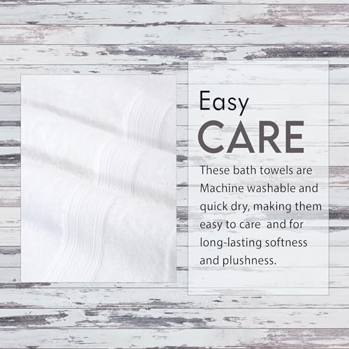 Ambra Linens 500 GSM Highly Absorbent Towel, 100% Cotton, Soft and Plush, All Seasons Use, Large, Everyday Use, Durable (1 Piece of Bath Towel, White) - Image 5