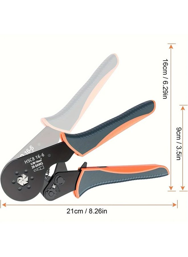 HSC8 16-6 High Carbon Steel Wire Crimper Tool Self Adjusting Ratcheting Crimping Pliers For 0.08 To 16mm² End Sleeves Terminals - Image 3
