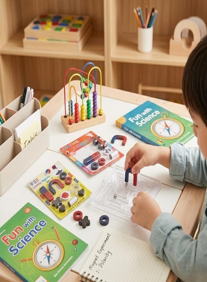 KHUSHA CREATIONS Kids Magnetic Science Kit (Random Design - Pack of 1) | Mini Magnets Set with Horseshoe, Bar & Rings | Educational Toy for School Experiments & Projects - Image 3
