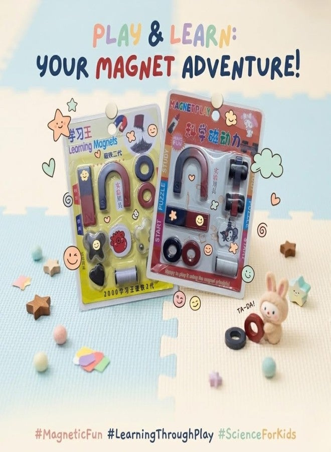 KHUSHA CREATIONS Kids Magnetic Science Kit (Random Design - Pack of 1) | Mini Magnets Set with Horseshoe, Bar & Rings | Educational Toy for School Experiments & Projects - Image 5