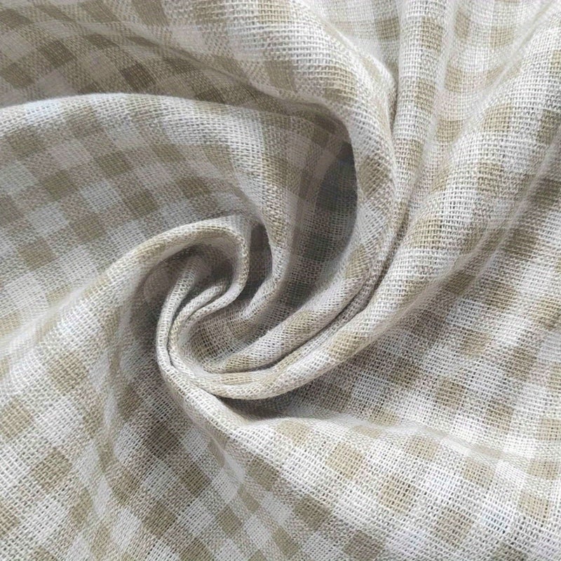 Khaki Plaid Semi Blackout Window Valance Lace Trim Rod Pocket Farmhouse 59x31.5 Inch - Image 5
