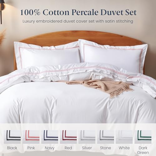 Ella Jayne Duvet Cover Queen Size (3 Pieces), 100% Cotton Percale, Full/Queen, Soft, Breathable & Lightweight, Including Duvet Cover (1 Piece) 90 x 90 Inches with 2 Pillow Shams (Pink Design) - Image 4