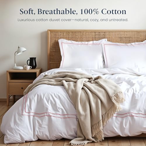 Ella Jayne Duvet Cover Queen Size (3 Pieces), 100% Cotton Percale, Full/Queen, Soft, Breathable & Lightweight, Including Duvet Cover (1 Piece) 90 x 90 Inches with 2 Pillow Shams (Pink Design) - Image 5