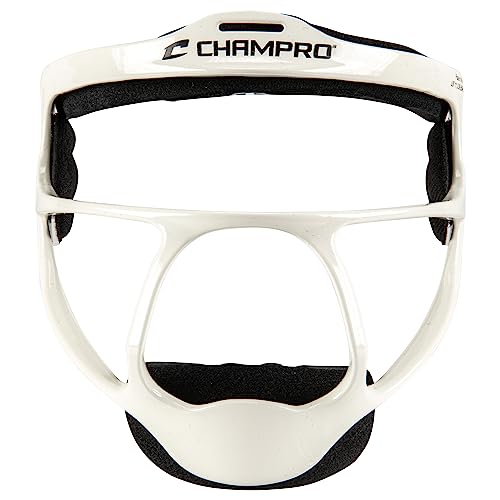CHAMPRO Rampage Fastpitch Softball Fielders Ultra Lightweight Protective Face Mask WHITE YOUTH - Image 1