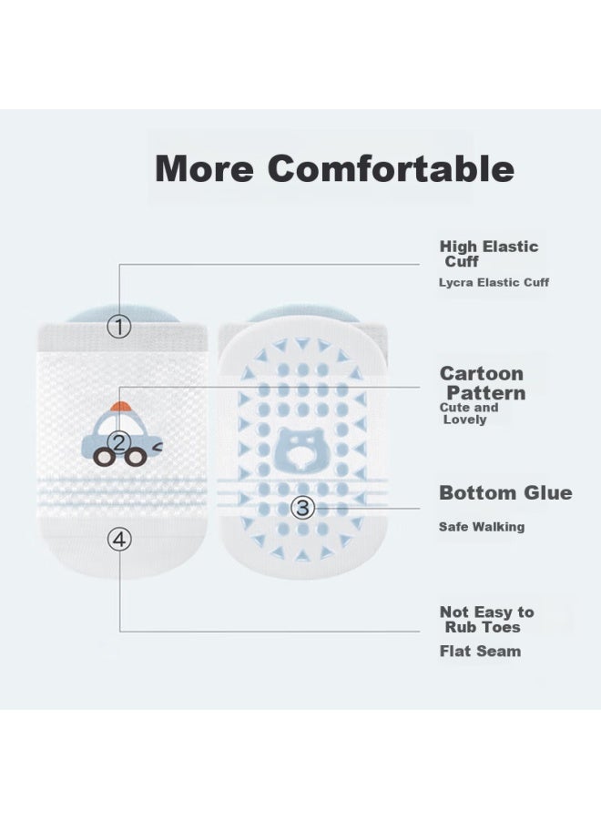 Lovebox Aibao Baby Socks Summer Style Baby Learning Floor Socks Anti-slip Separated Cool Children Early Education Socks 4 Pairs Pack Children's Rhyme S Code T190 - Image 3