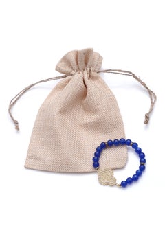 Subhati Bracelet with metal Parts and Agate Stone | 8 MM Beads - 18  - Image 2